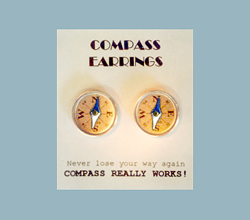compass earrings - real compasses that really work