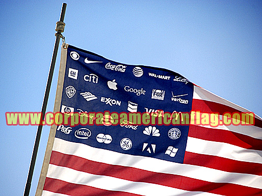 corporate american flag with logo