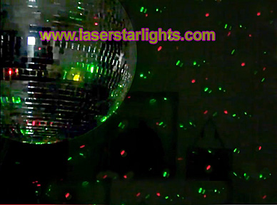 laser star lights red and green light show disco ball