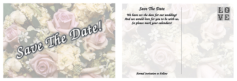 Save The Date Postcards with No Custom Printing