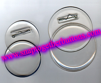 clear snap together button pin