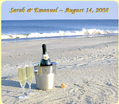 beach champagne weddiing magnet