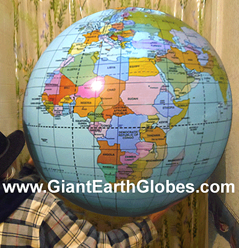 inflatable world globe
