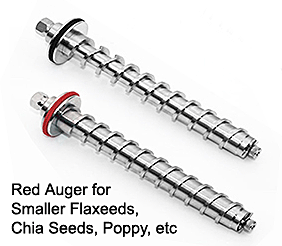 Flaxseed auger for deluxe cold oil press flax seeds