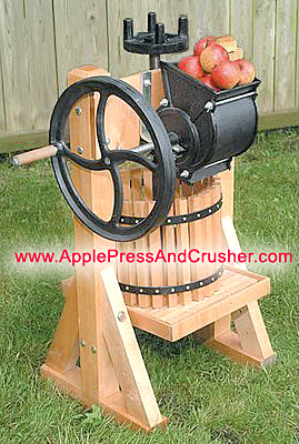 wood apple cider press, crusher, grinder, fruit wooden
