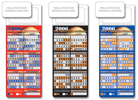 Baseball Schedule Magnets