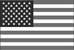 black and white and silver American usa flag