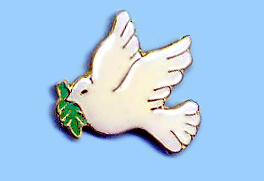 dove pin olive branch - lapel pin