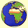 Gold Earth Lapel Pin - Africa