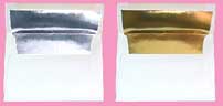 gold and silver foil lined envelopes