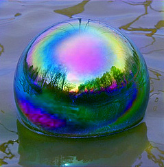 mystic rainbow gazing ball