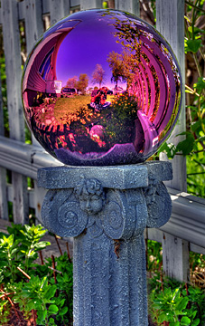 purple gazing ball