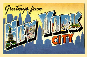 greetings from New York City vintage postcard