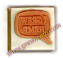 I grew hemp rubber stamp red rubber