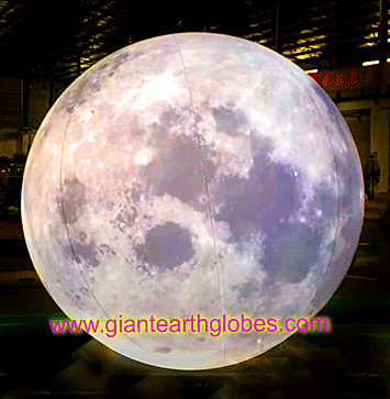 moon globe balloon inflated 5 ft led lightted