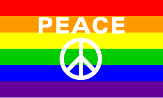 peace symbol rainbow flag