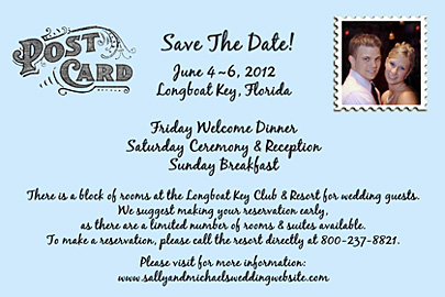 save the date vintage postcard back