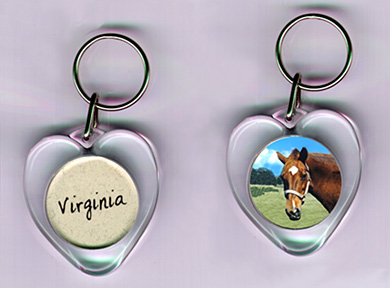 snap in heart shaped keytag