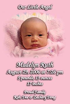 birth announcement card