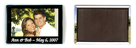 wrapped metal photo magnets