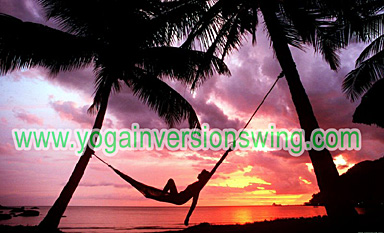 yoga hammock sunset